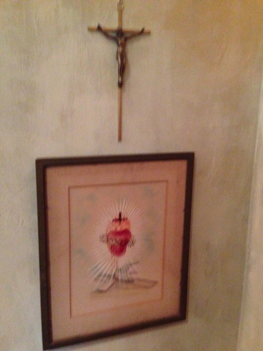 crucifix and sacred heart...