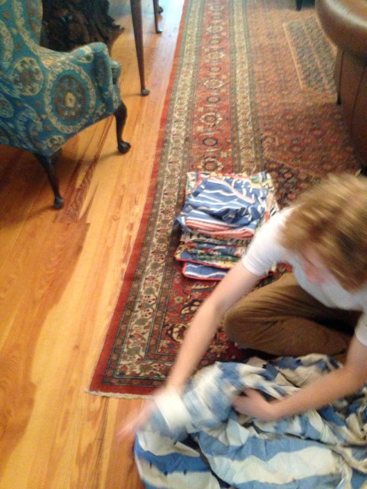 folding sheets for the first and last time...